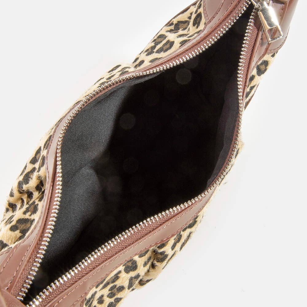 Leopard Print Half-Moon Shoulder Bag