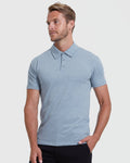 True Classic Heather Indigo Short Sleeve Polo Shirt