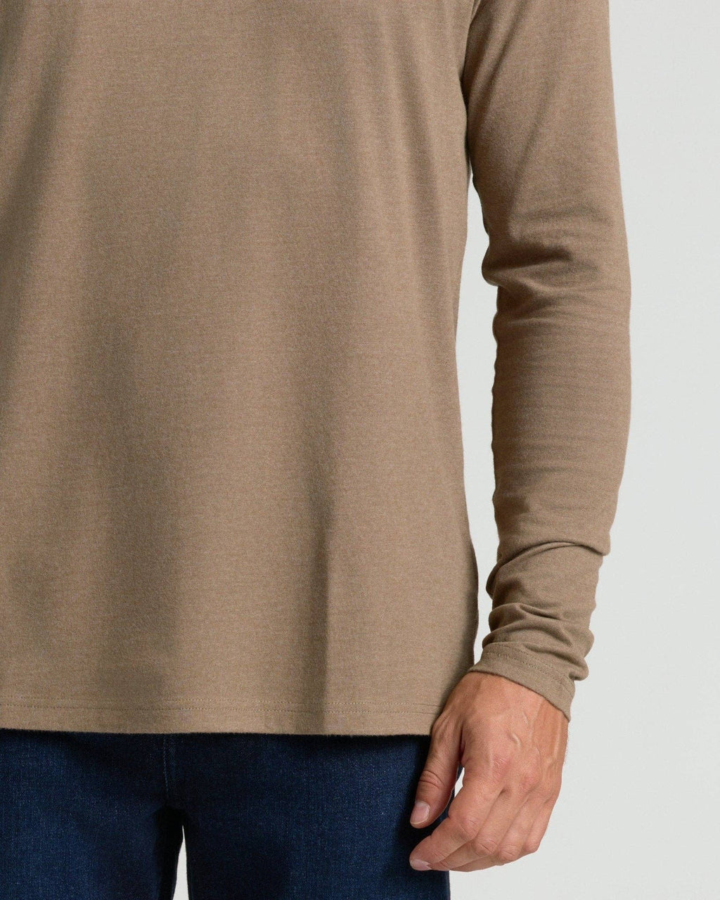 True Classic Dark Heather Sagewood Long Sleeve Crew Neck Shirt