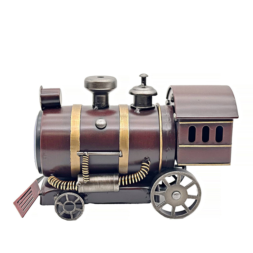Vintage Burgundy Steam Train Table Clock