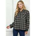 Black & Tan Plaid Roll-Sleeve Flannel Shirt