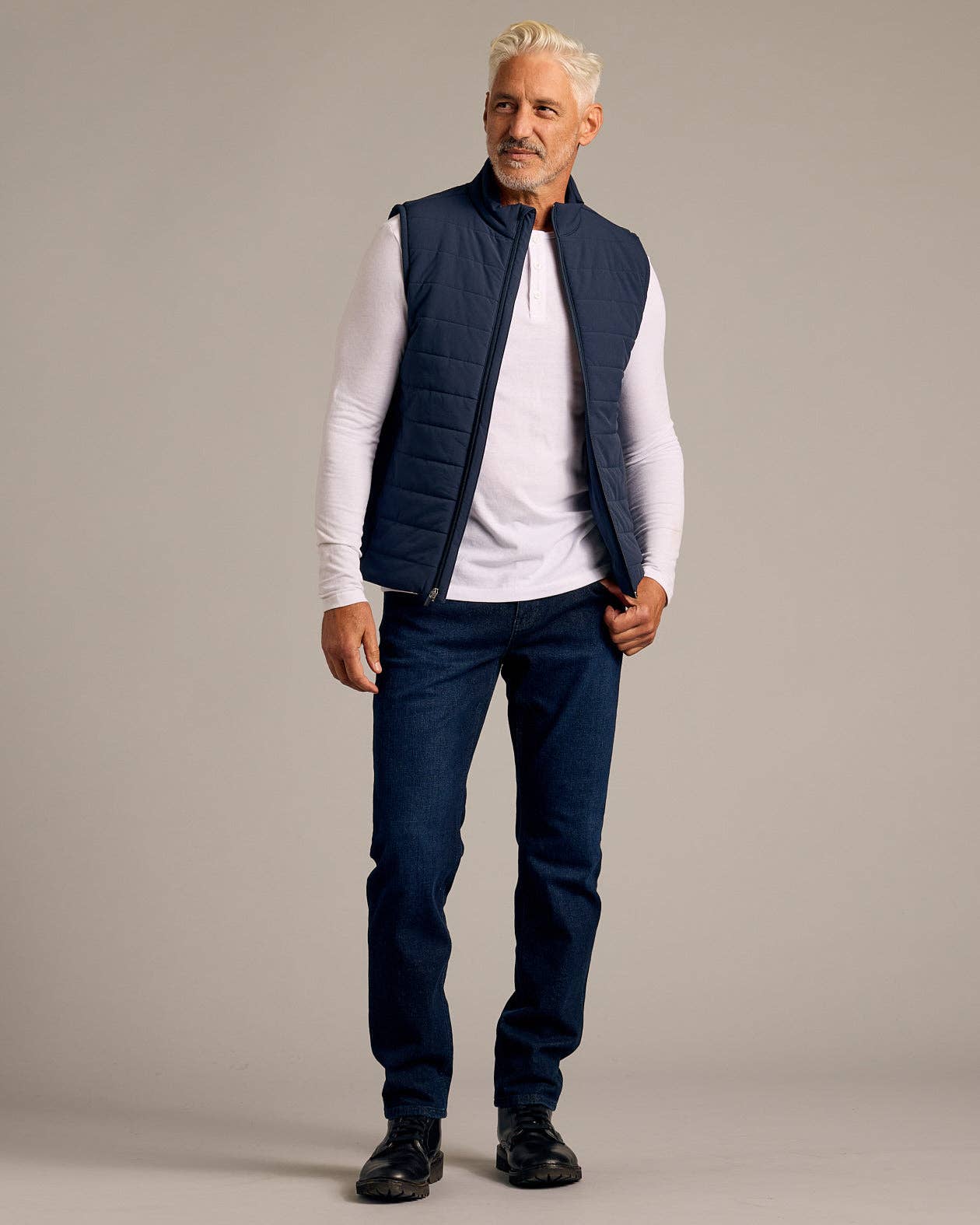 True Classic Navy Puffer Vest 2.0