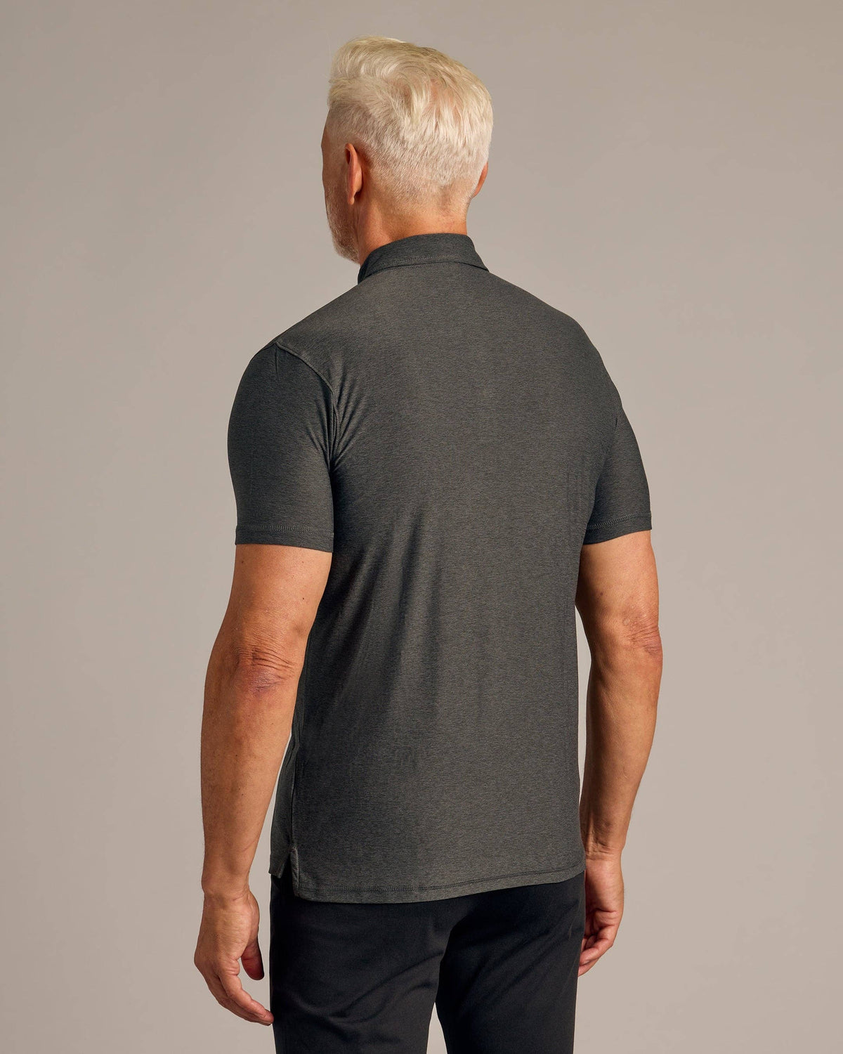 True Classic Charcoal Heather Gray Active Polo 2.0