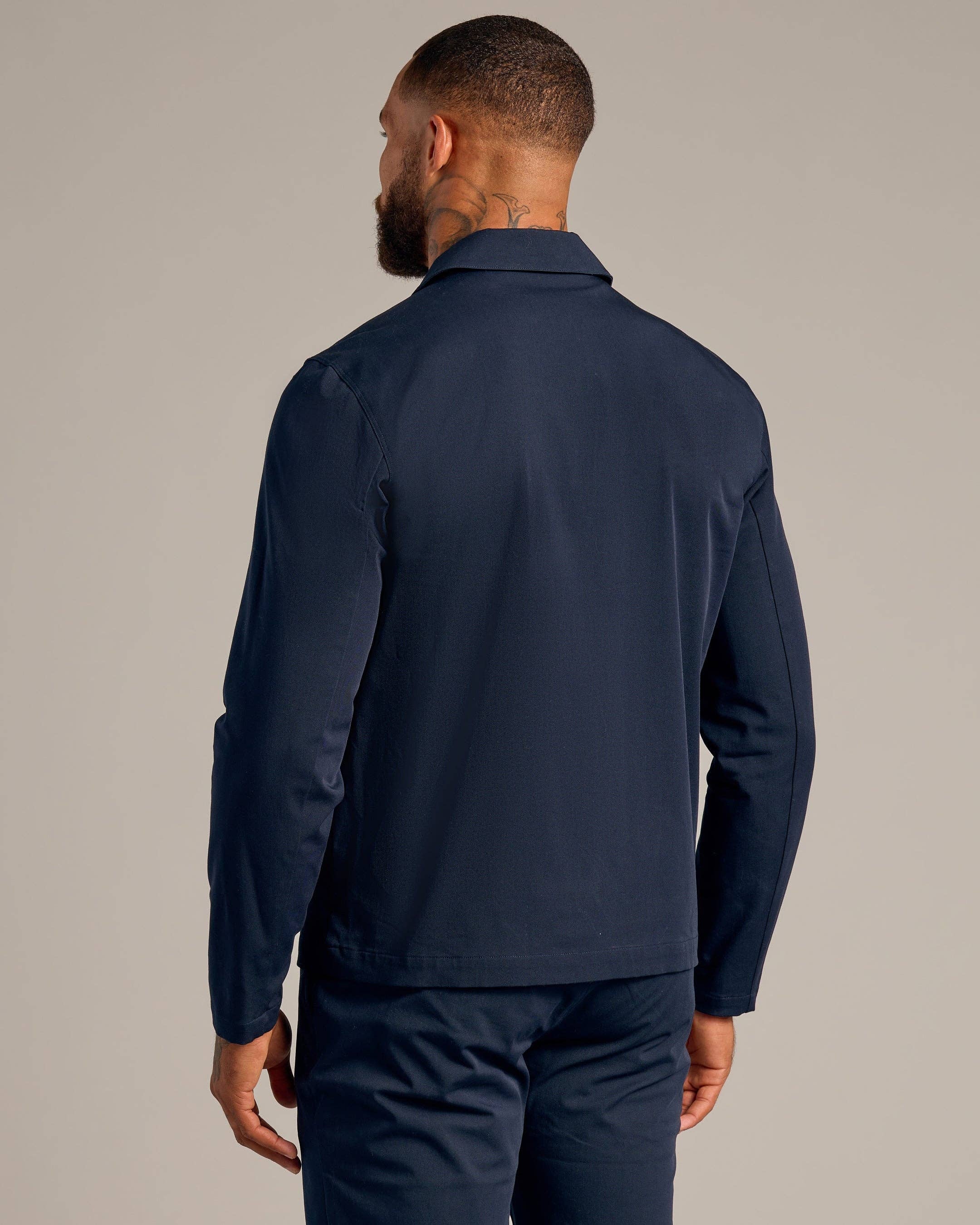 True Classic Navy Coaches Jacket