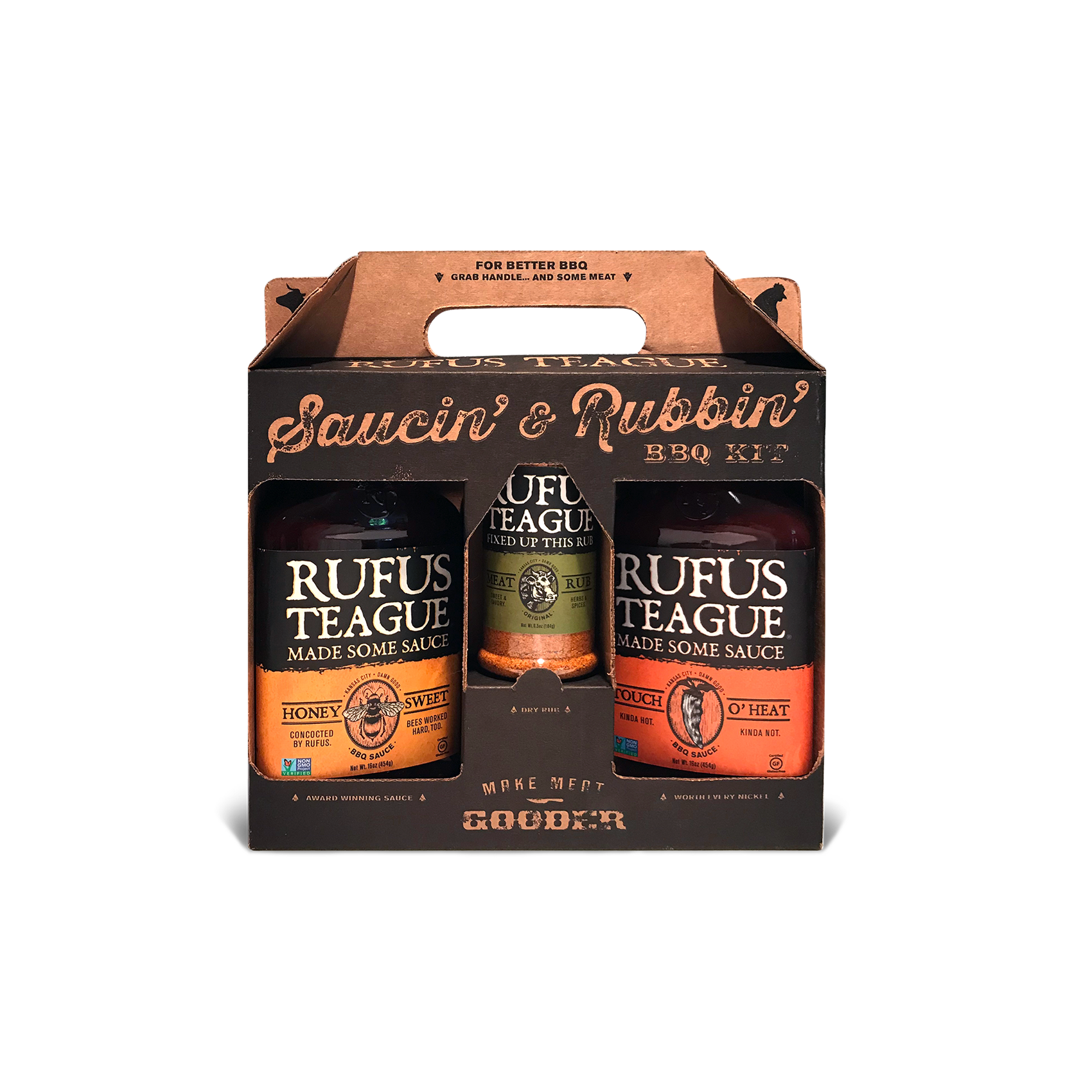 Rufus Teague 3-Pack BBQ Sauce & Rub Gift Tote